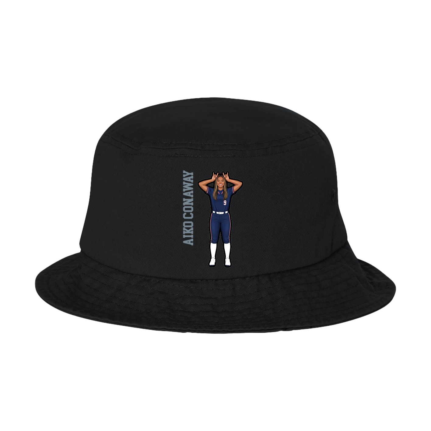 Bucket Cap — Name Vertical in Black