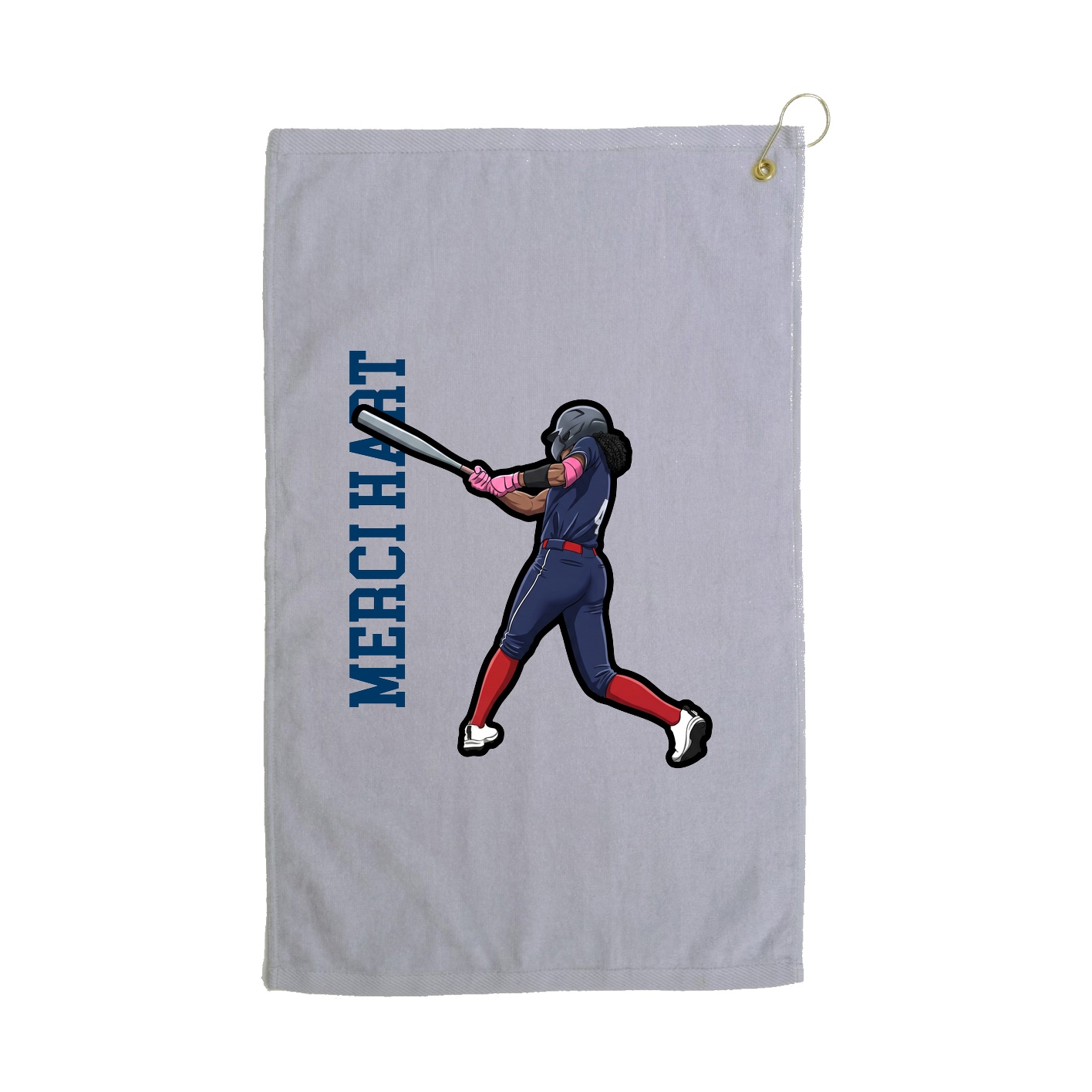 Golf Towel — Name Vertical in Grey