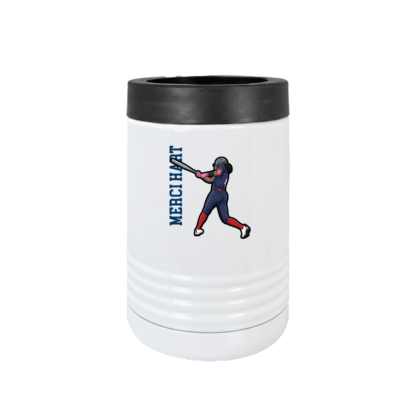Beverage Holder — Name Vertical in White