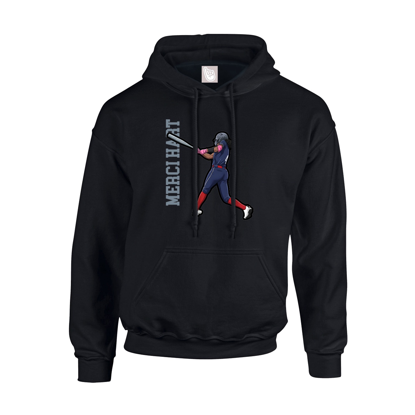 Hoodie — Name Vertical in Black