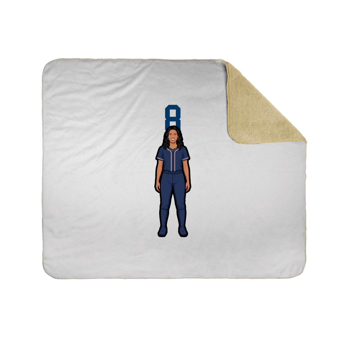 Throw Blanket — Number Top in White