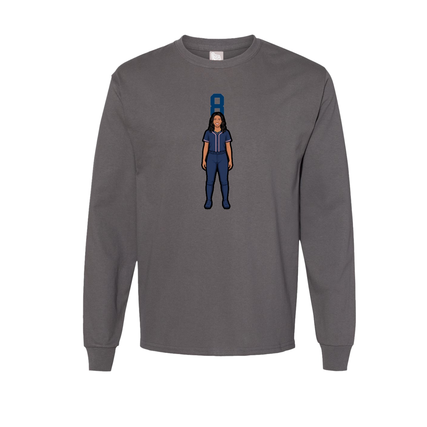 Long Sleeve Tee — Number Top in Grey
