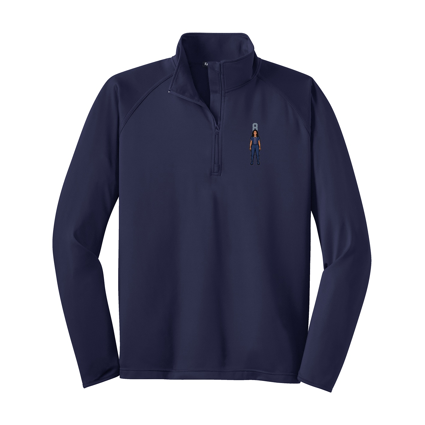 Q-Zip Pullover — Number Top in Navy