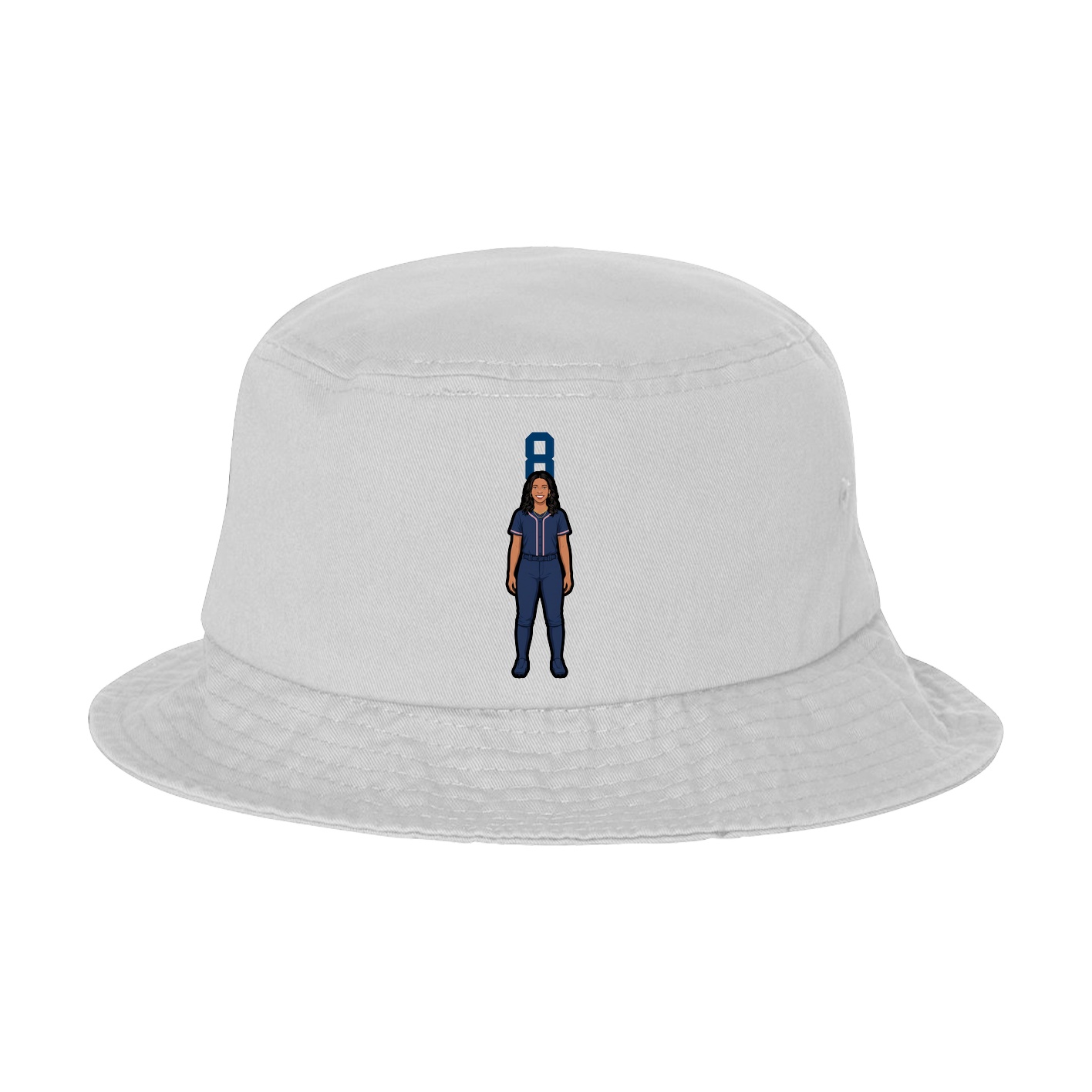 Bucket Cap — Number Top in White
