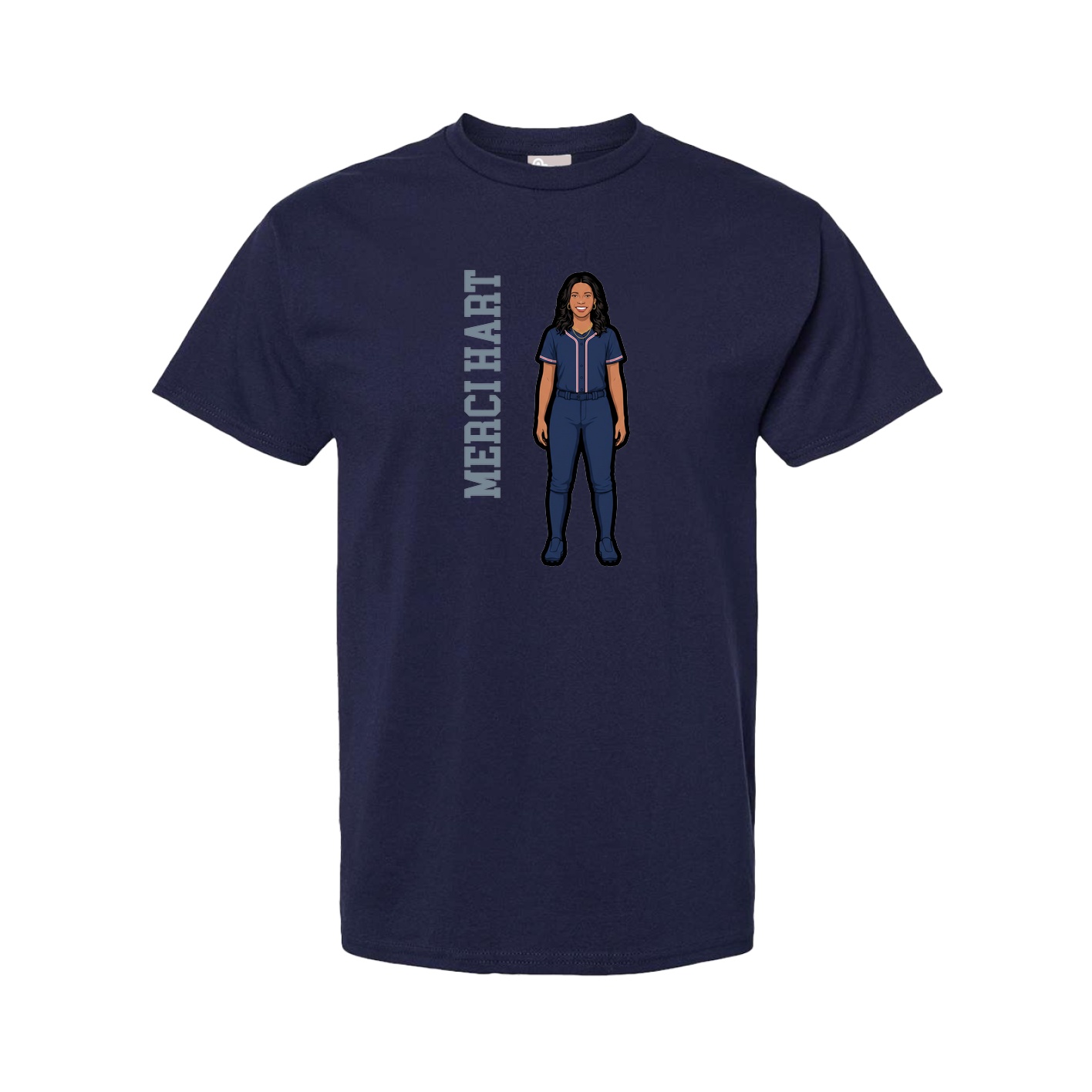 Tee — Name Vertical in Navy