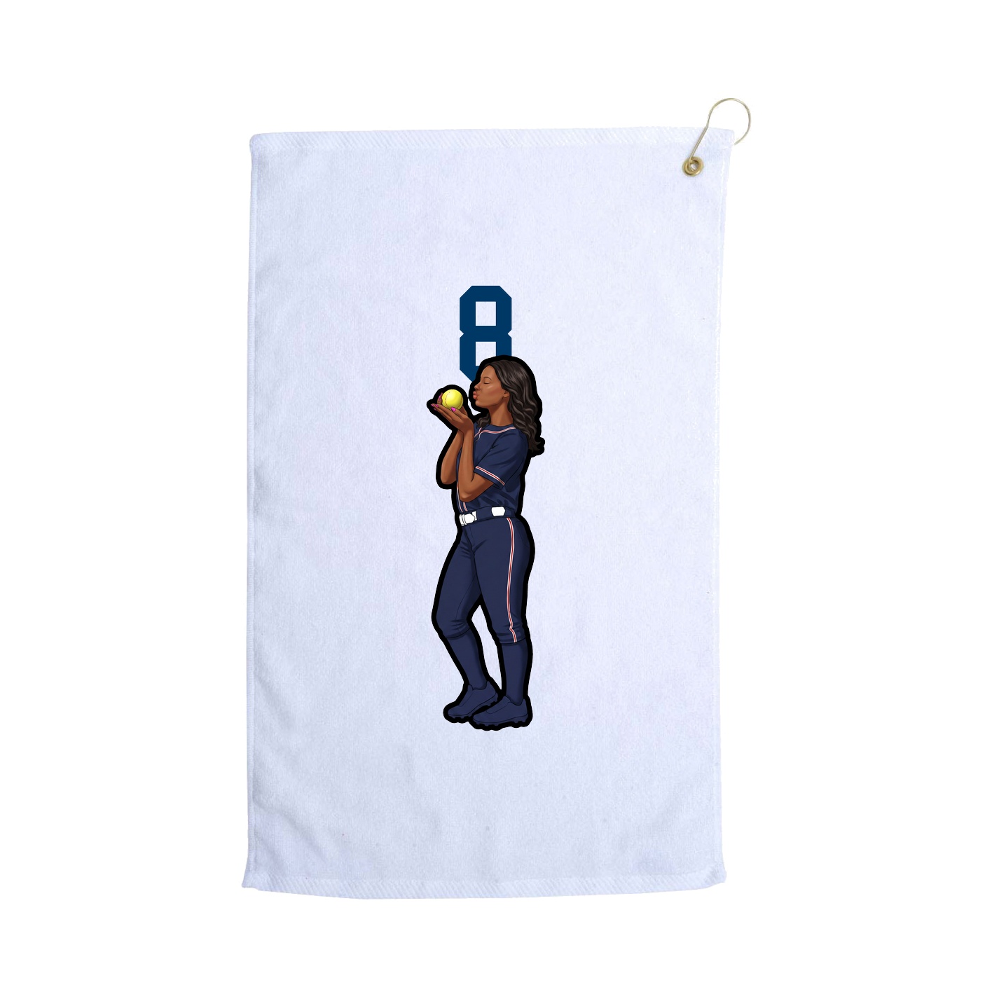 Golf Towel — Number Top in White