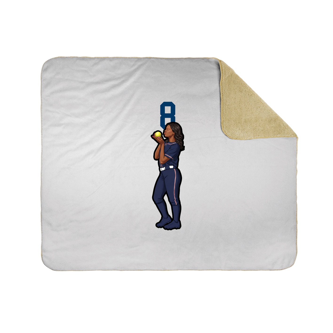 Throw Blanket — Number Top in White