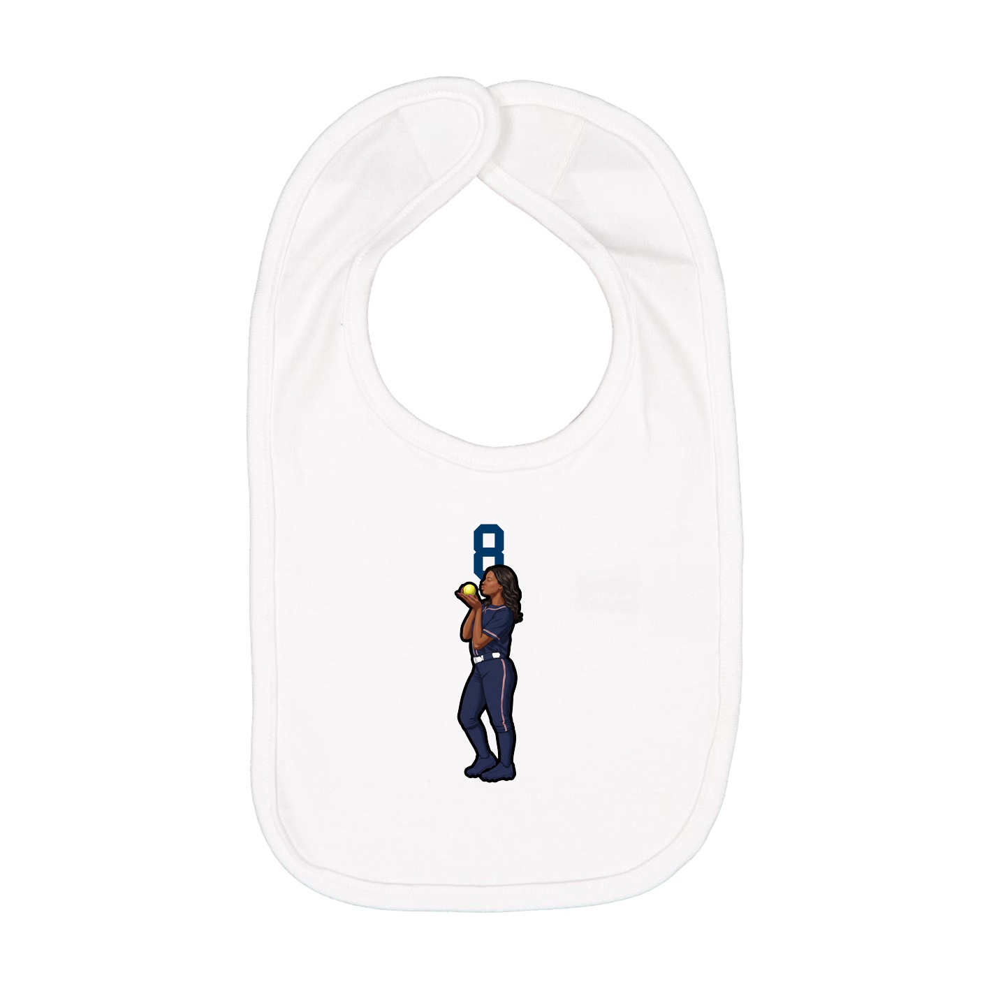 Infant Bib — Number Top in White