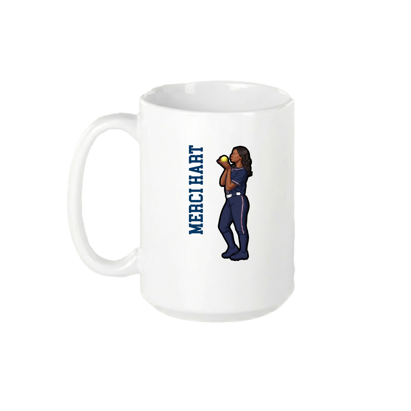 15oz Coffee Mug — Name Vertical in White