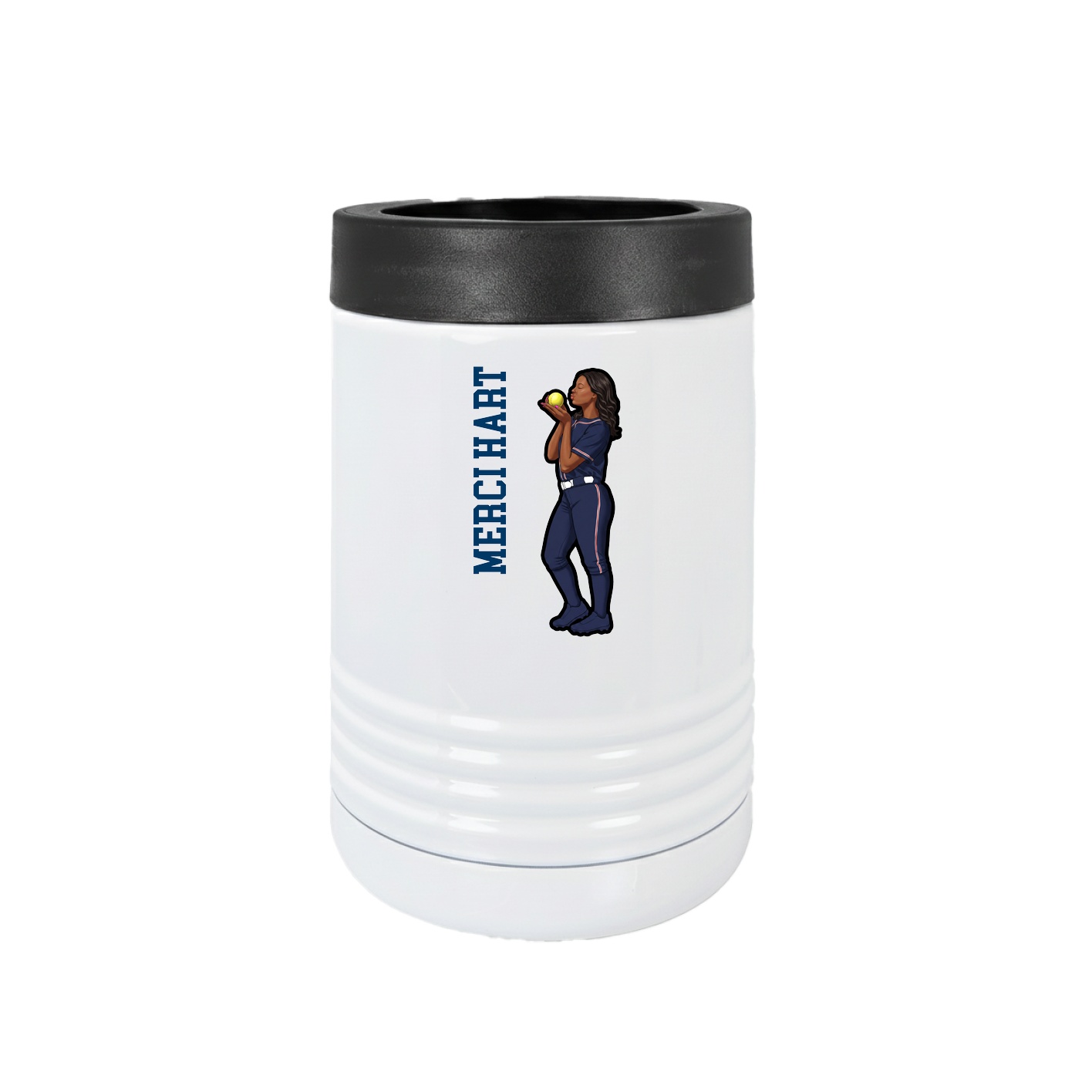 Beverage Holder — Name Vertical in White