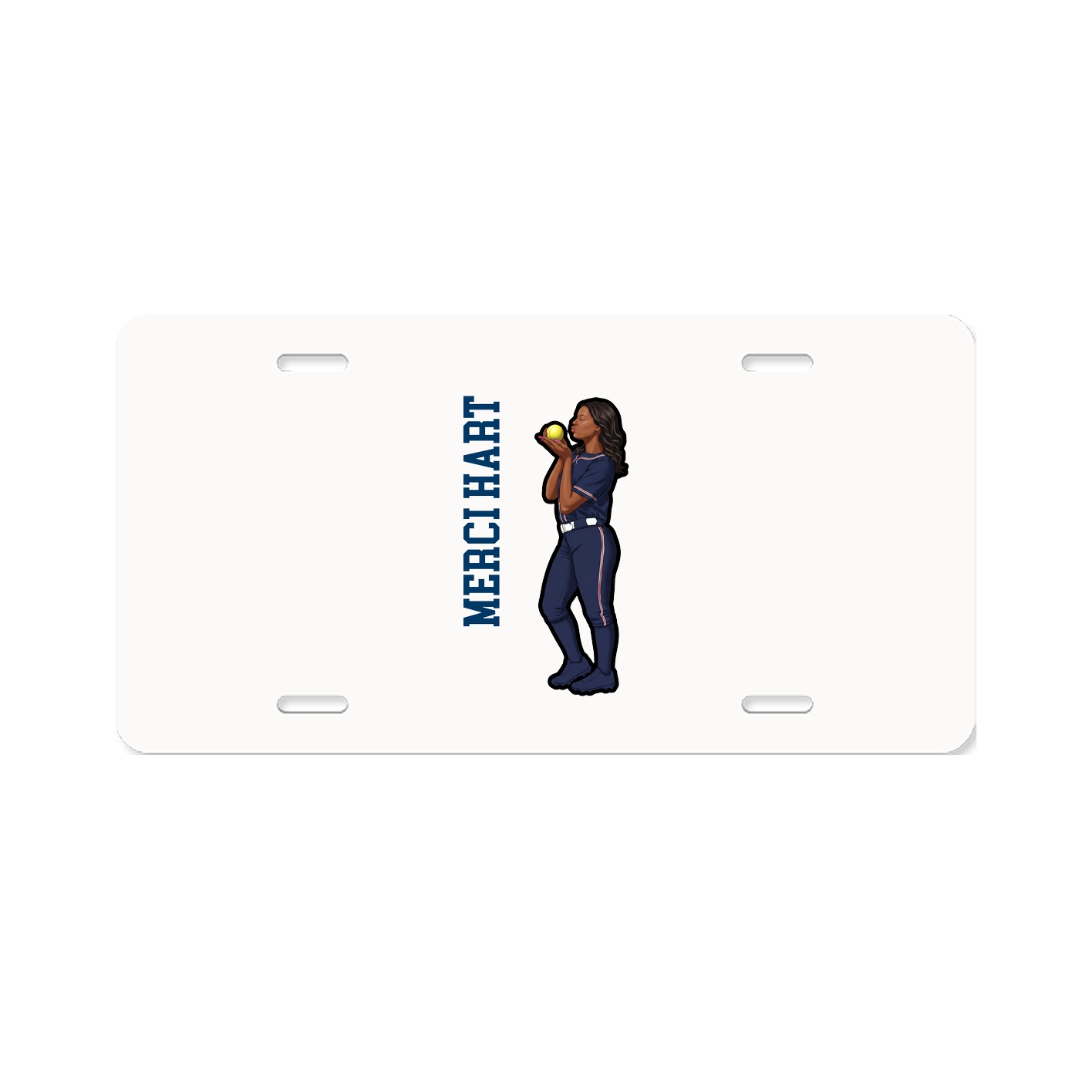 License Plate — Name Vertical in Classic