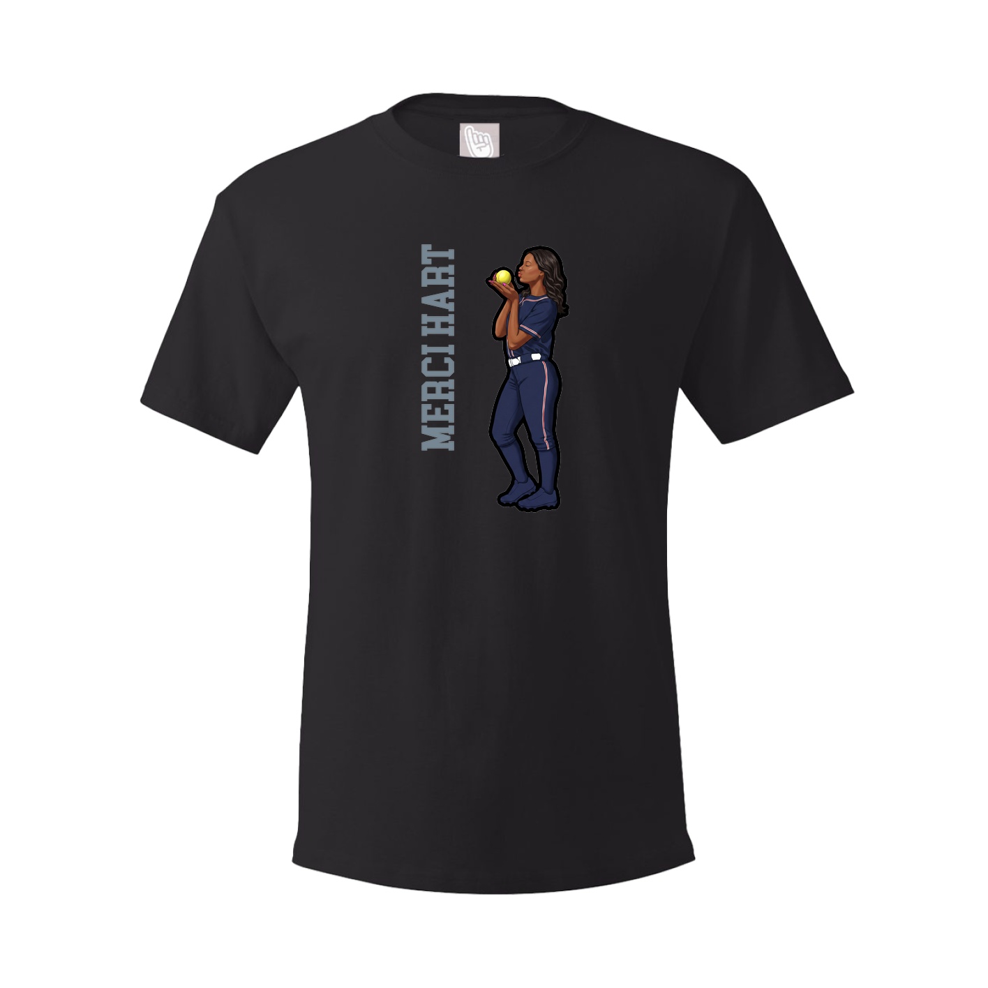 Youth Tee — Name Vertical in Black