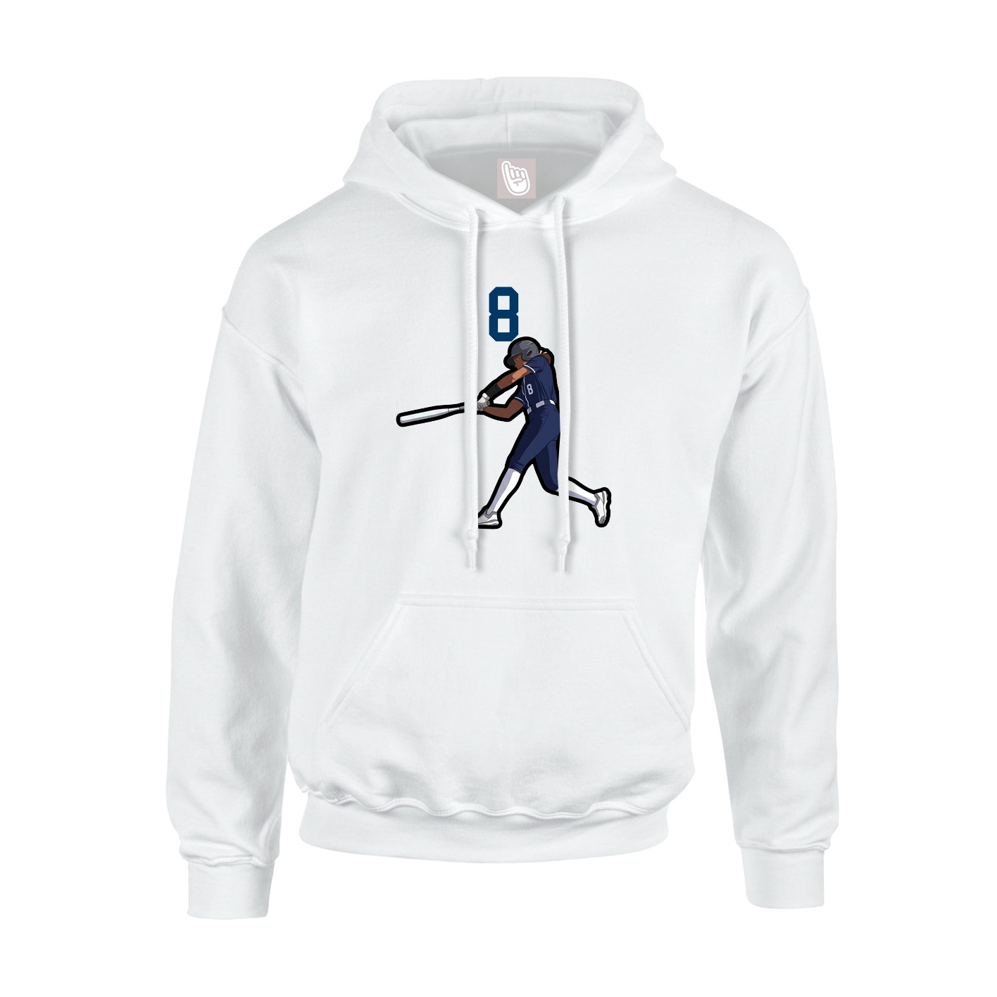 Youth Hoodie — Number Top in White