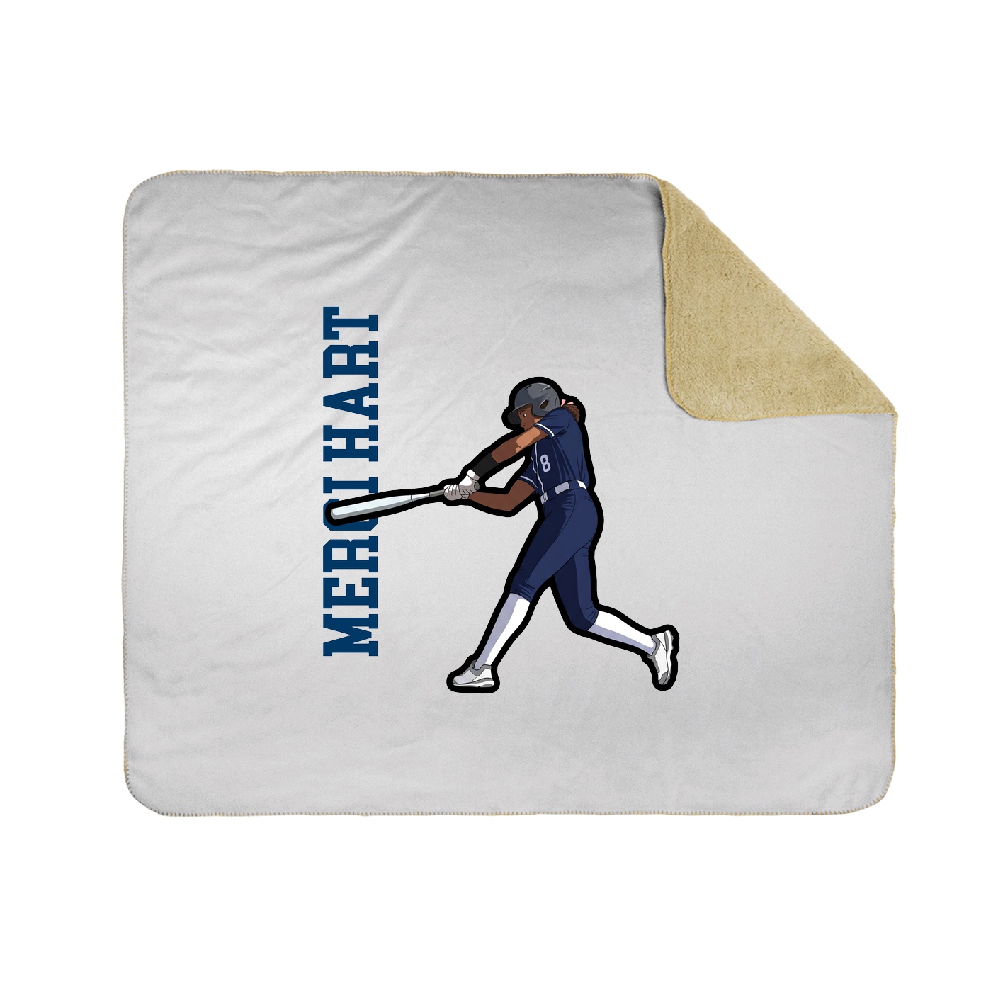 Throw Blanket — Name Vertical in White