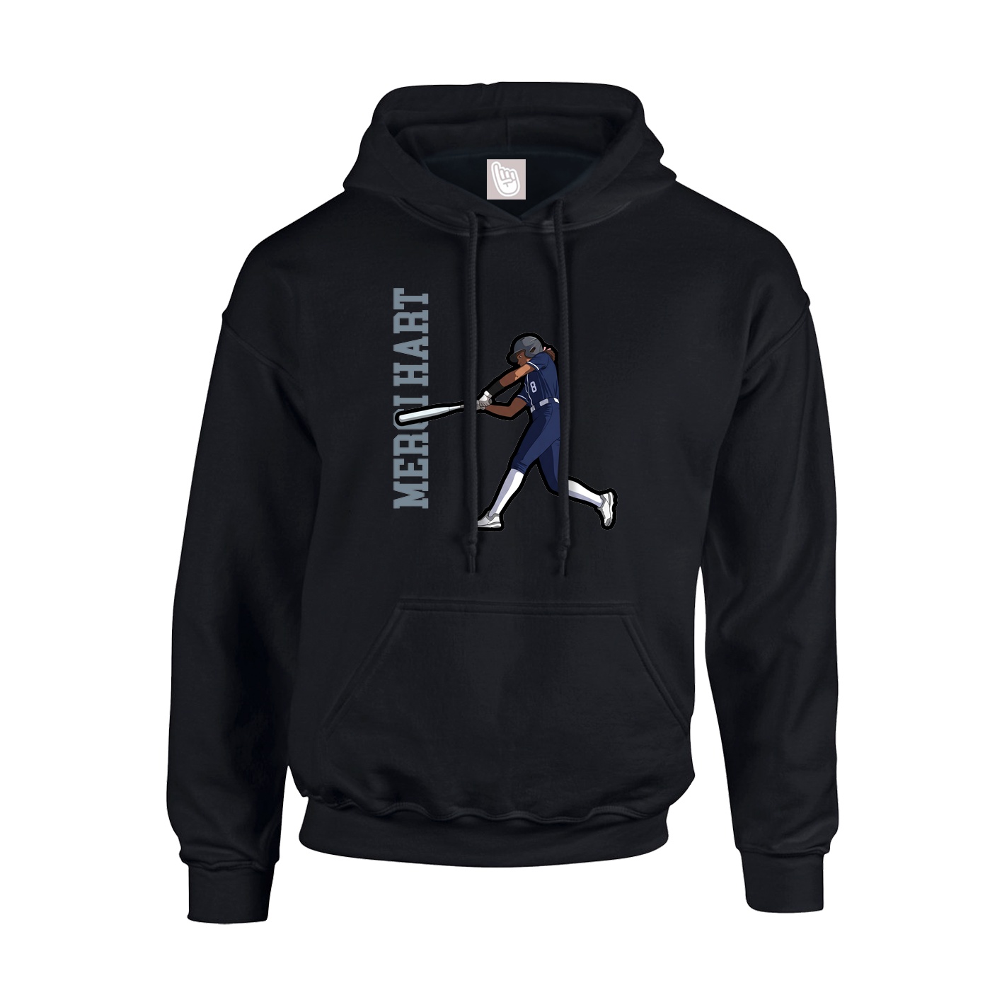 Youth Hoodie — Name Vertical in Black
