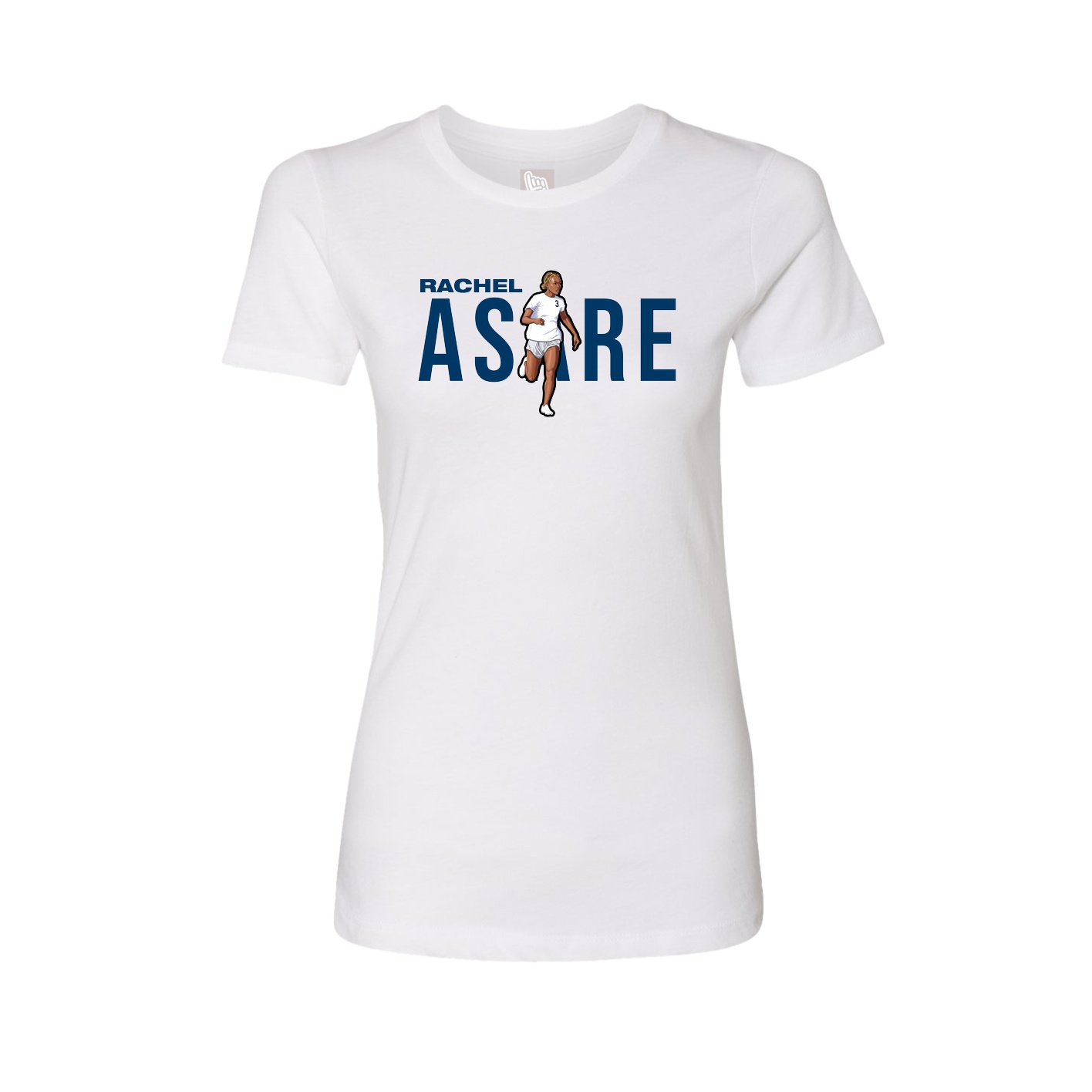 Fitted Women's Tee — Player Name in White