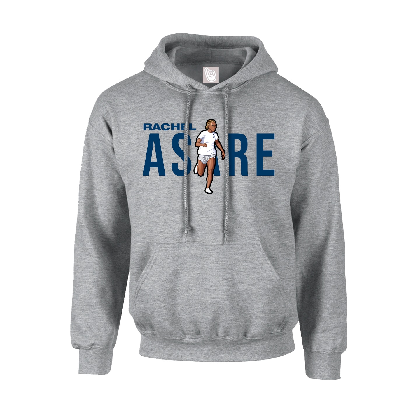 Youth Hoodie — Player Name in Grey