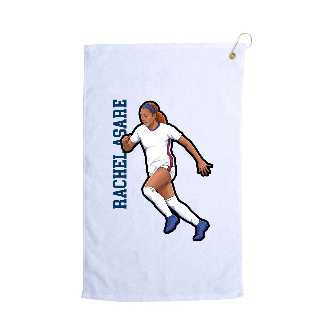 Golf Towel — Name Vertical in White