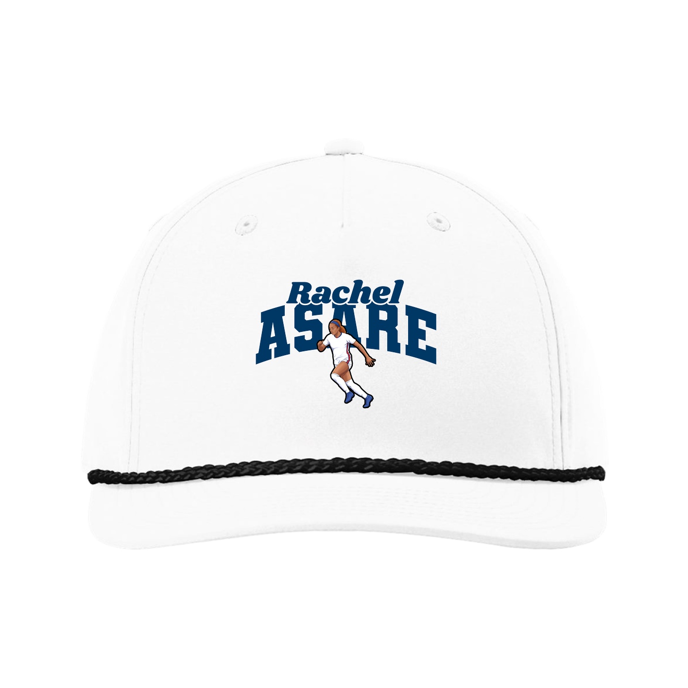 Five-Panel Classic Rope Cap — Signature Arch in White