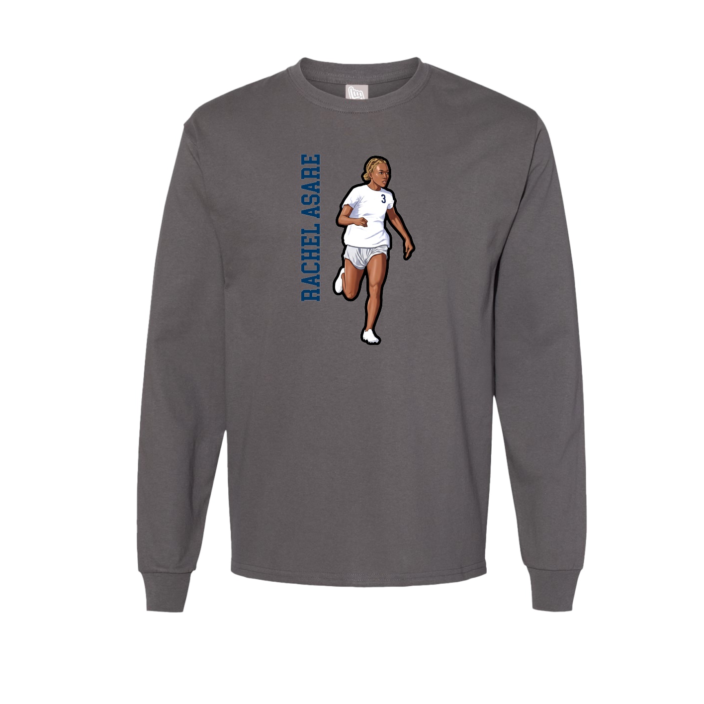 Long Sleeve Tee — Name Vertical in Grey