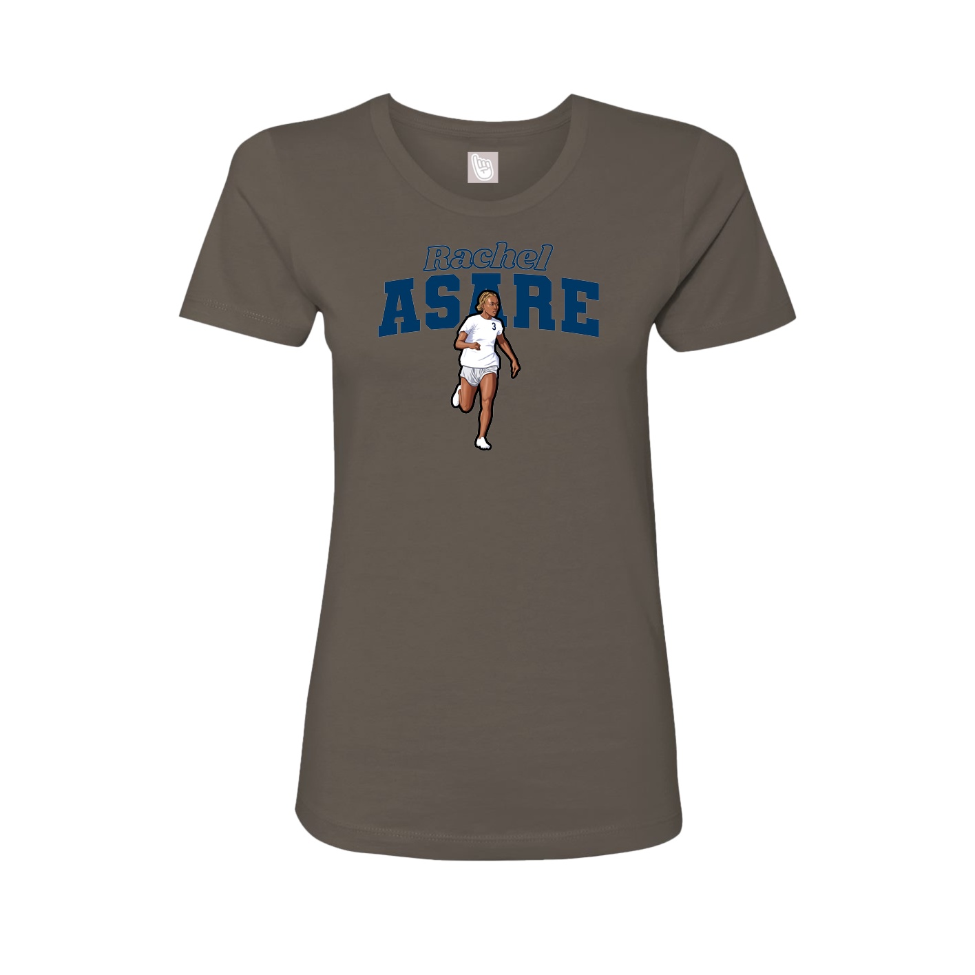 Fitted Women's Tee — Name Arch in Grey