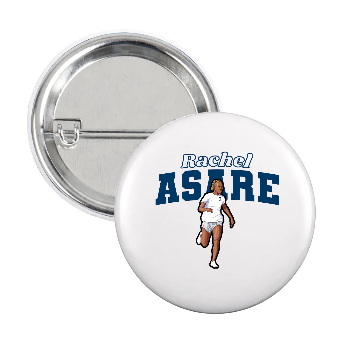 Game Day Button — Name Arch in White