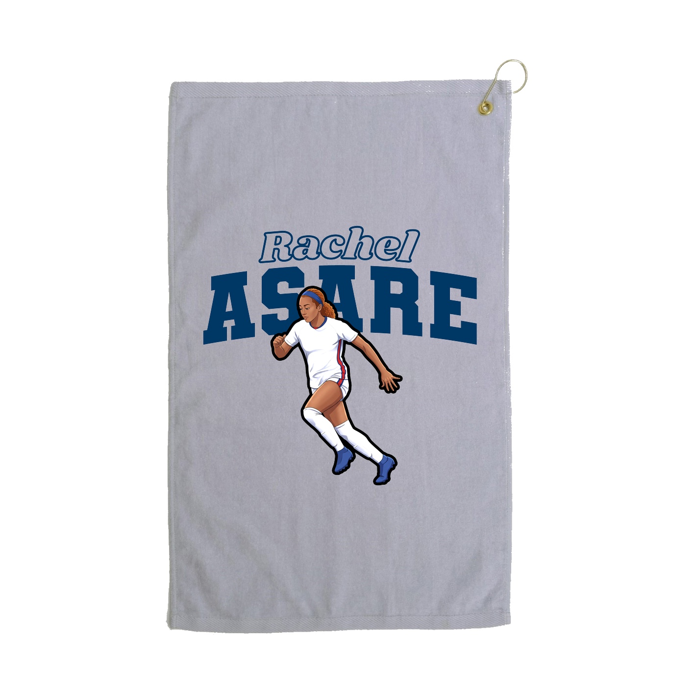 Golf Towel — Name Arch in Grey