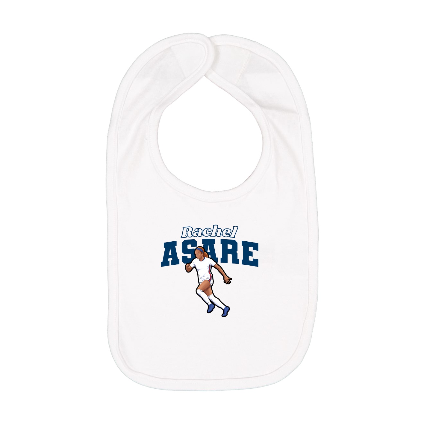 Infant Bib — Name Arch in White