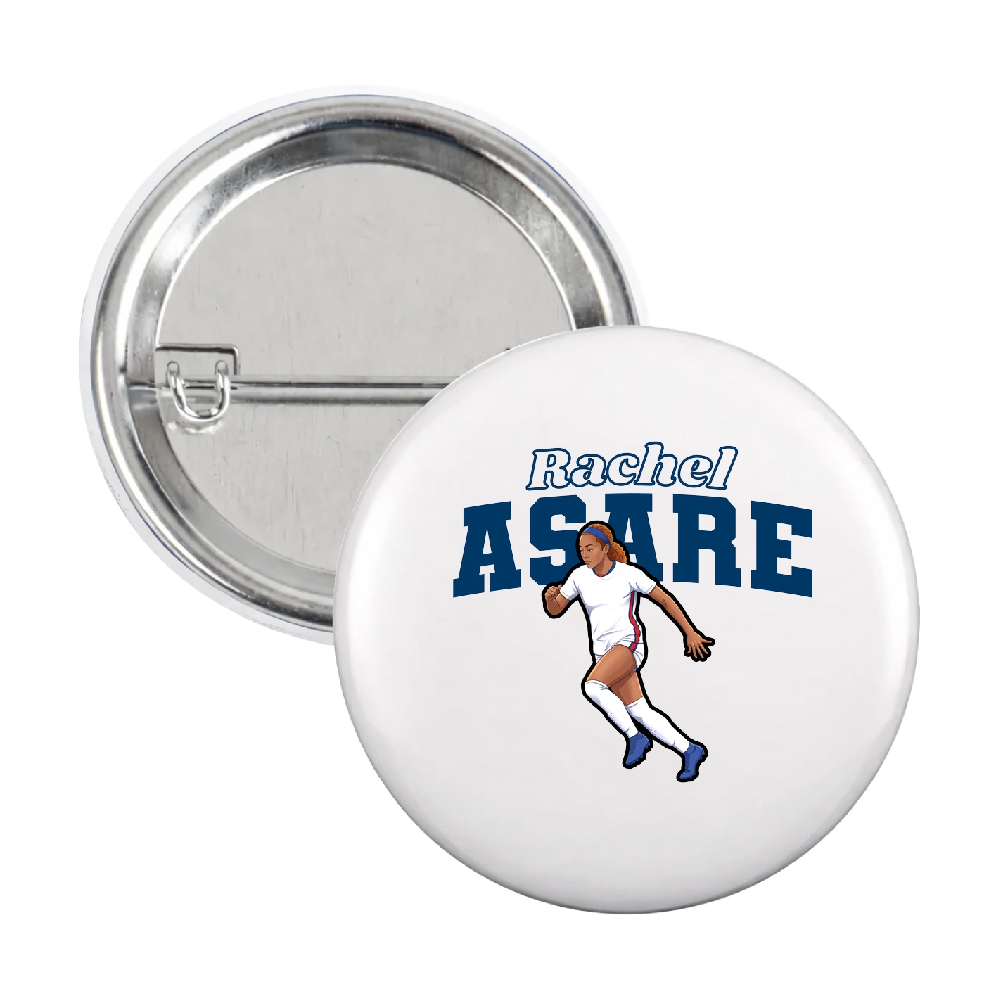 Game Day Button — Name Arch in White