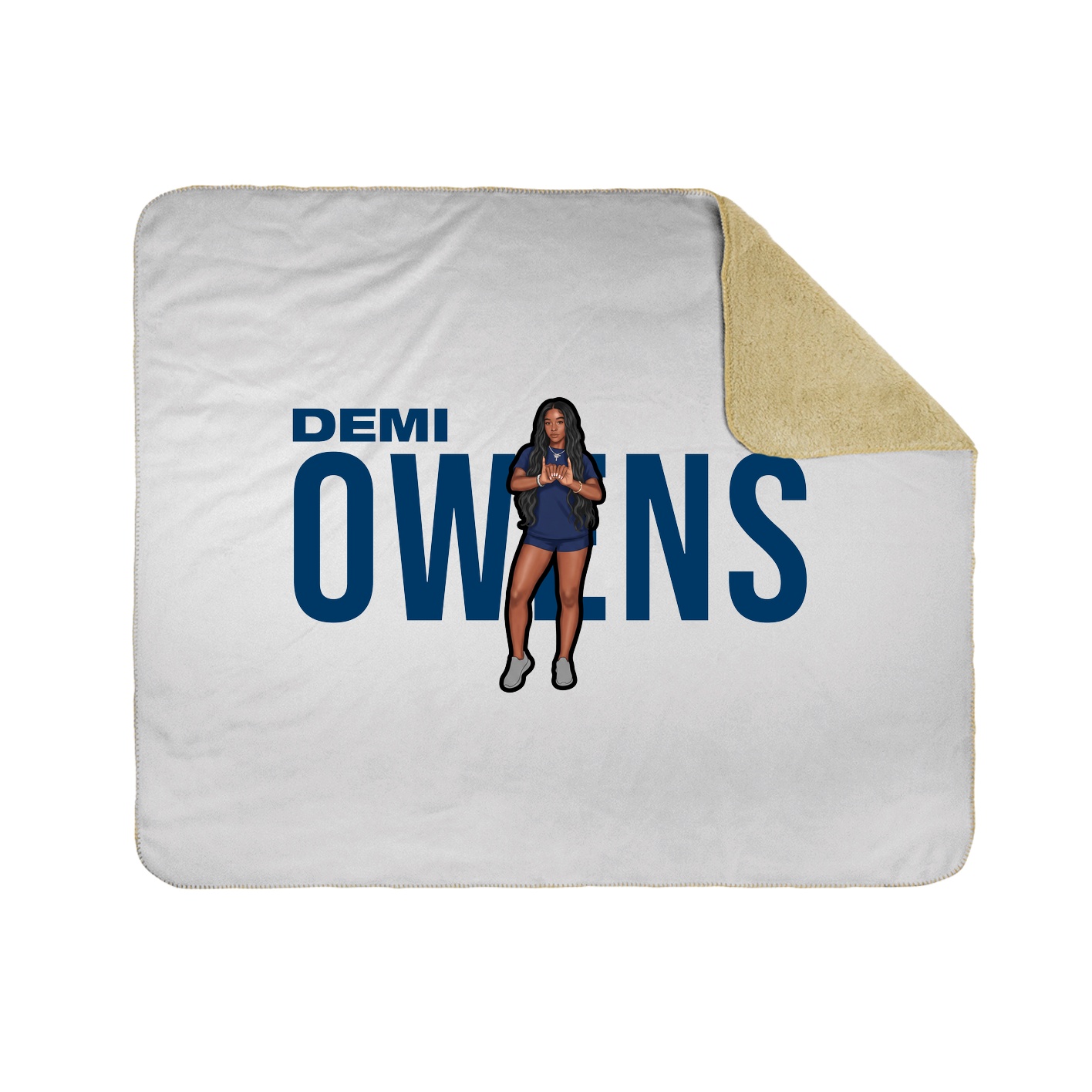 Throw Blanket — Player Name in White