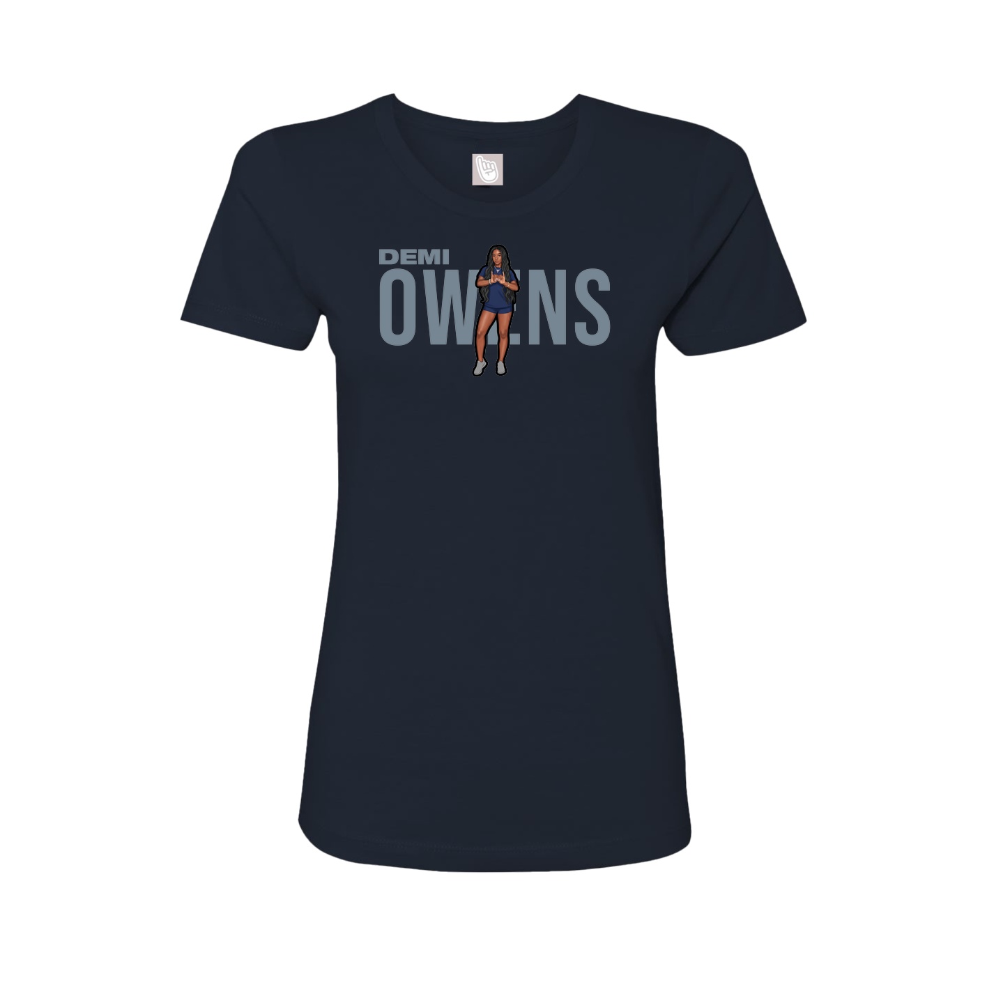 Fitted Women's Tee — Player Name in Navy