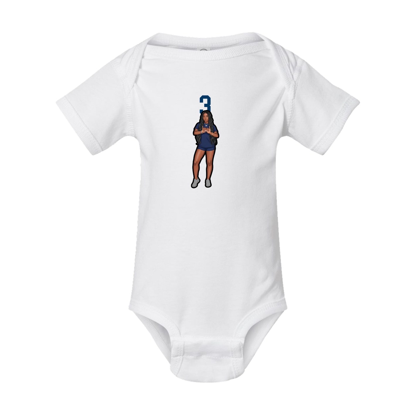 Baby Onesie — Number Top in White