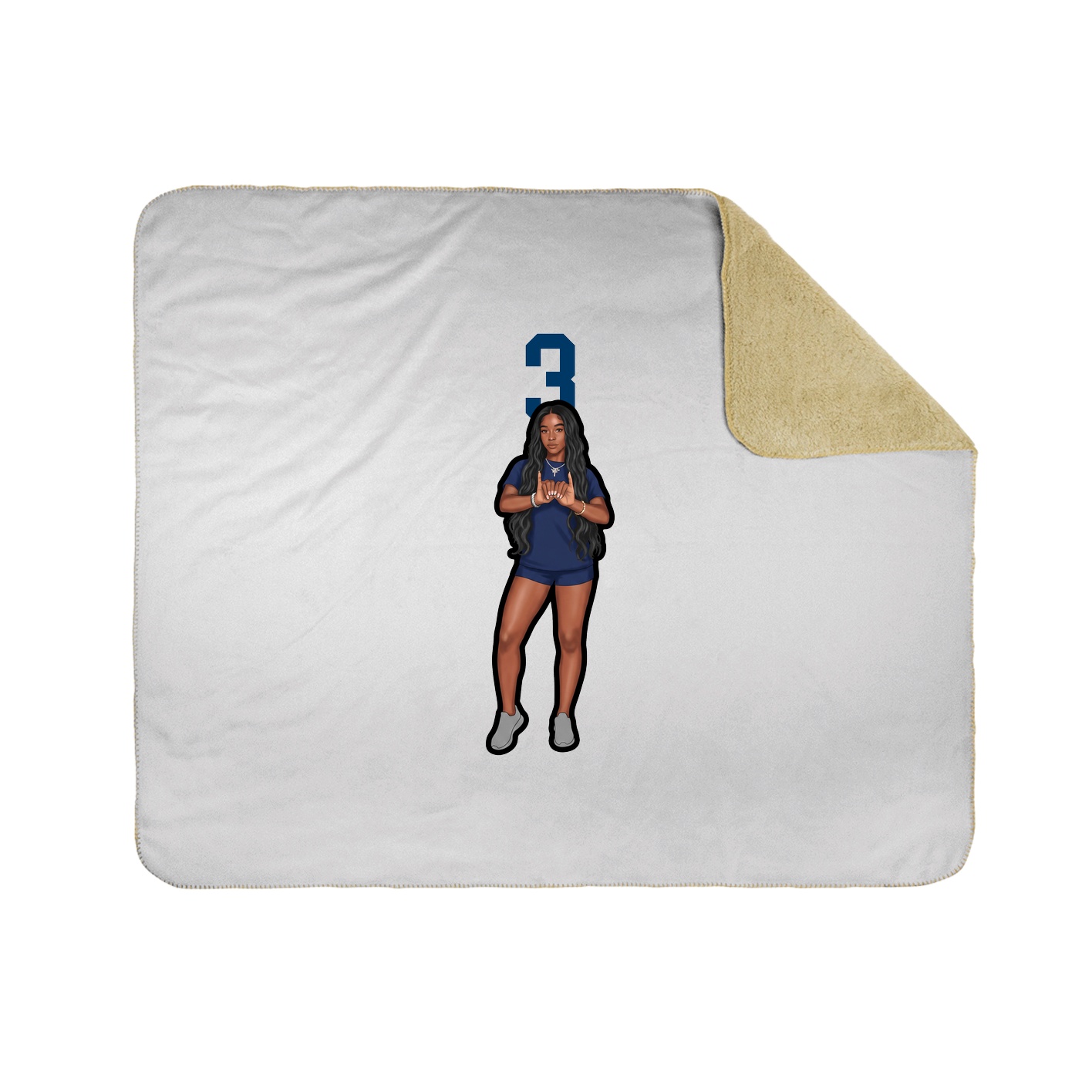 Throw Blanket — Number Top in White