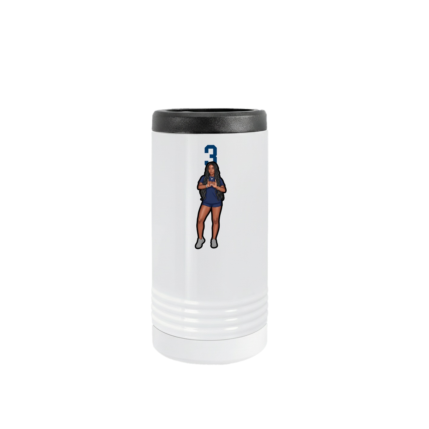 Slim Beverage Holder — Number Top in White