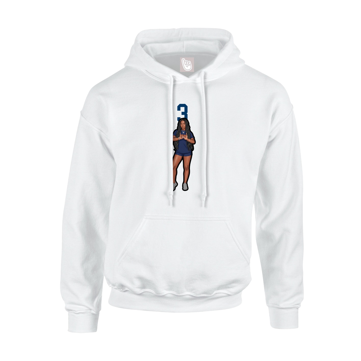 Hoodie — Number Top in White