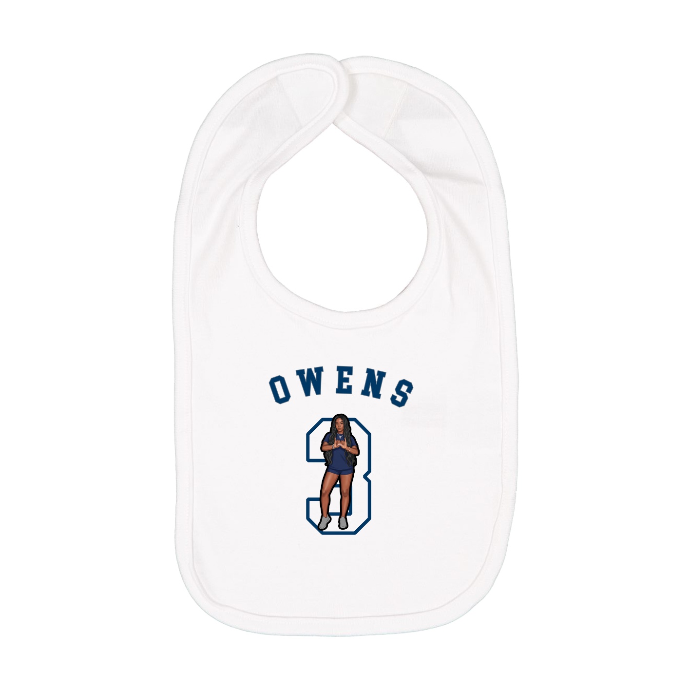 Infant Bib — Shirsey Arch in White