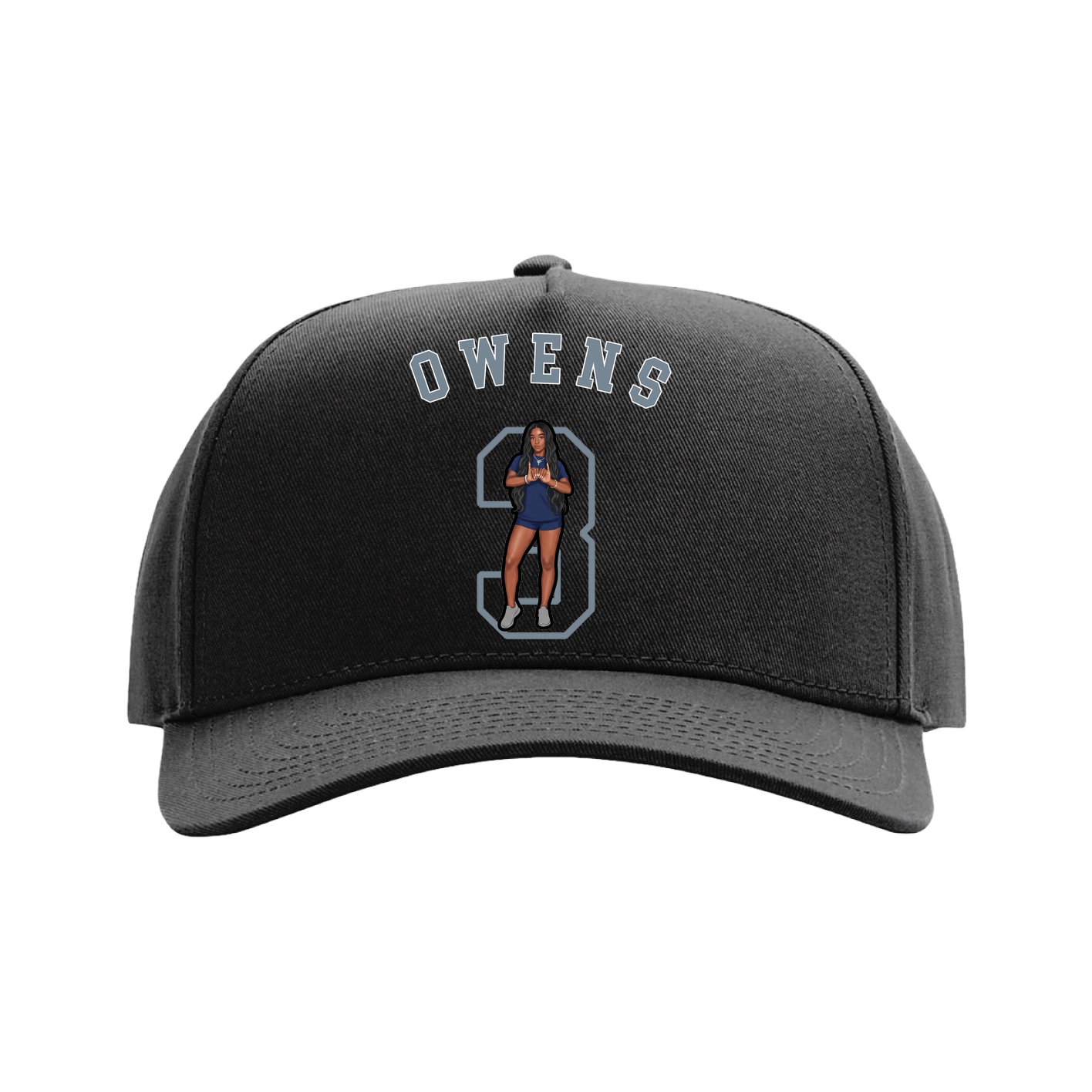Full Fabric Five-Panel Champ Cap — Shirsey Arch in Black