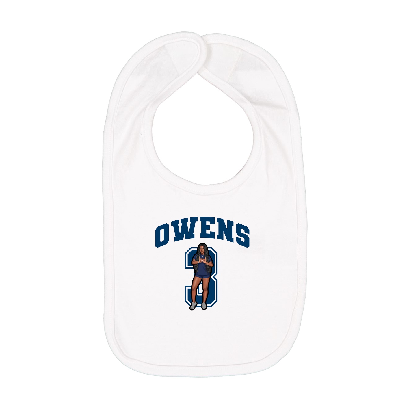 Infant Bib — Number in White