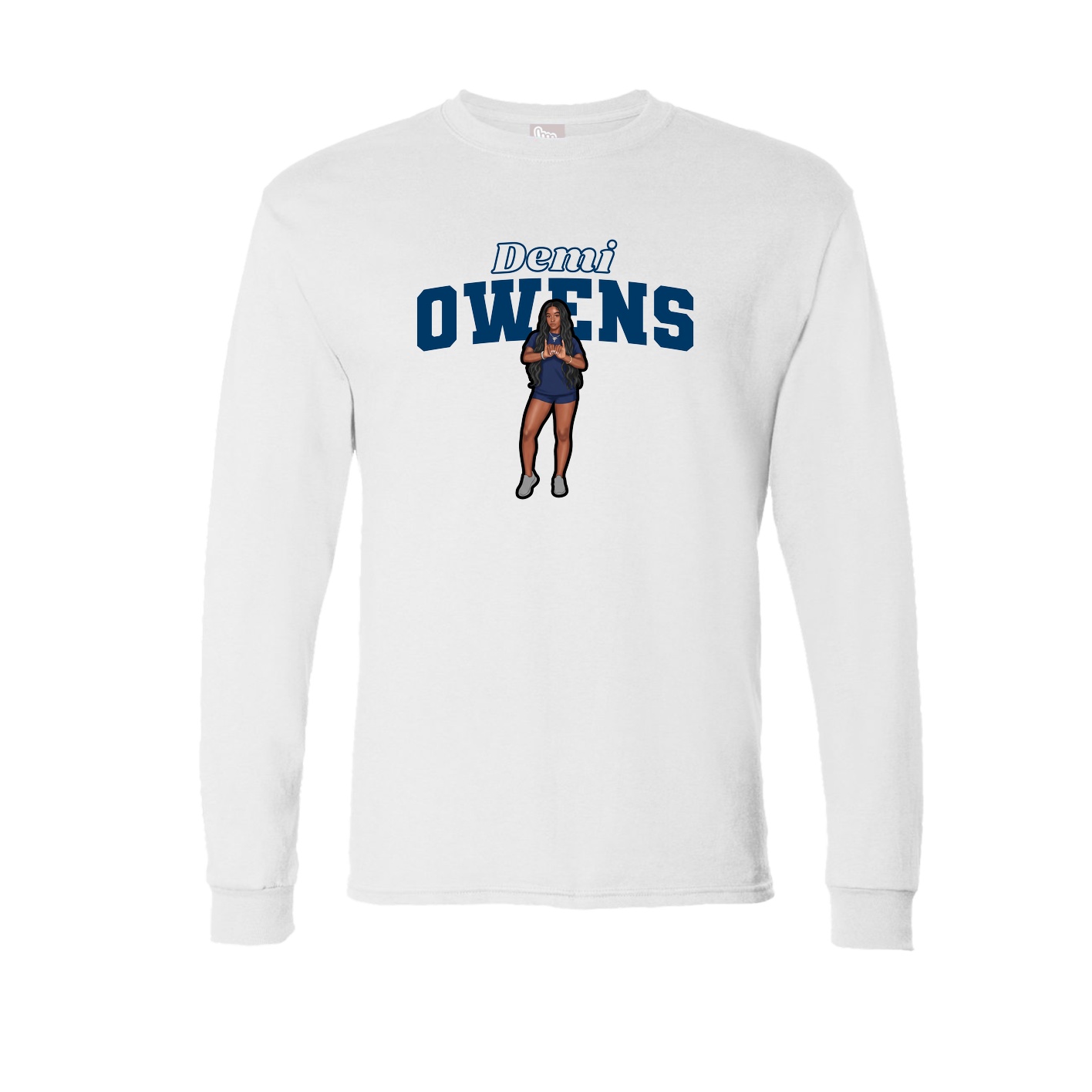 Long Sleeve Tee — Name Arch in White