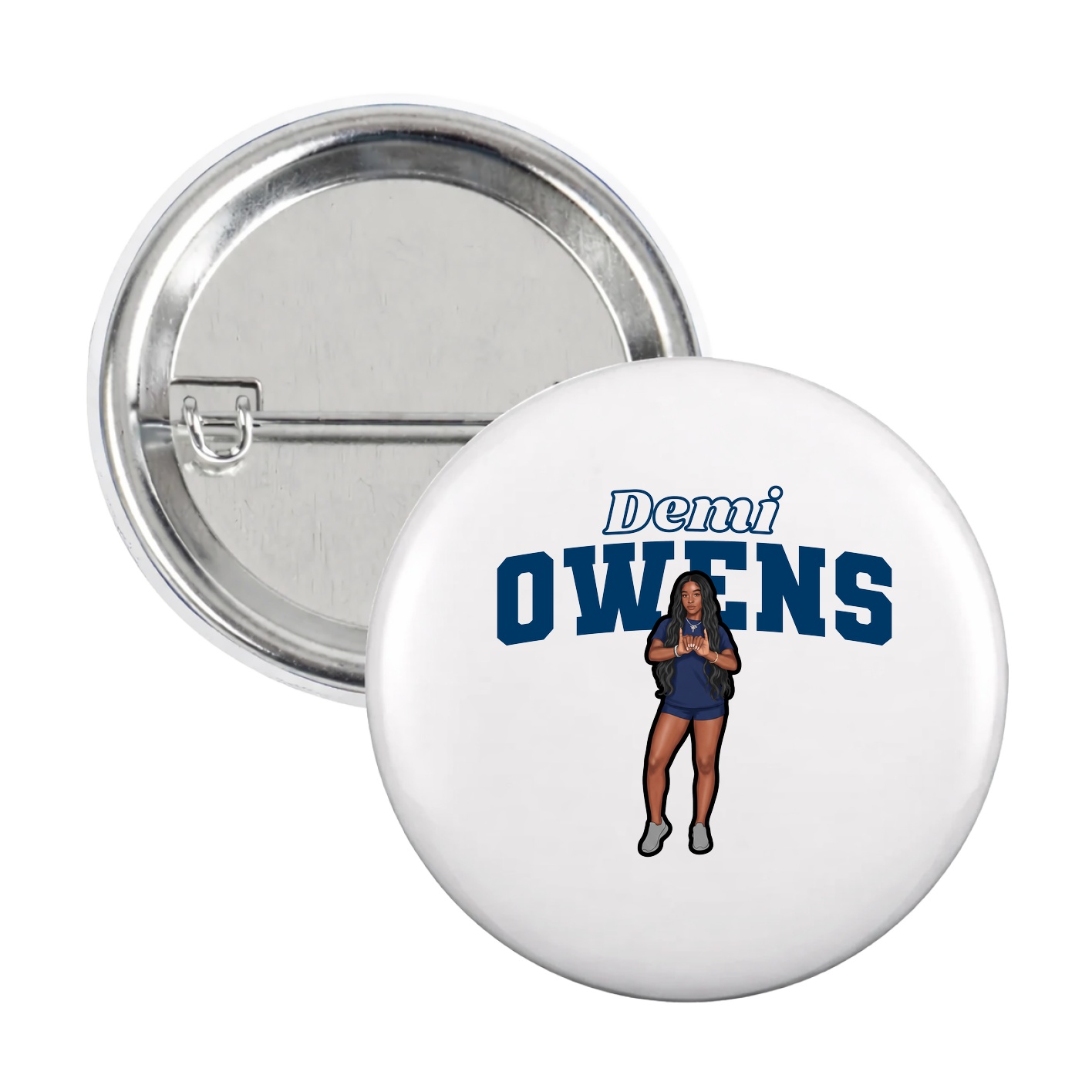 Game Day Button — Name Arch in White