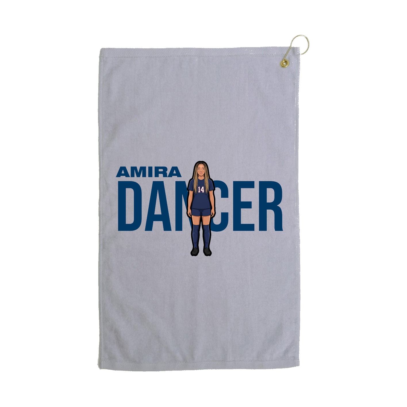 Golf Towel — Player Name in Grey