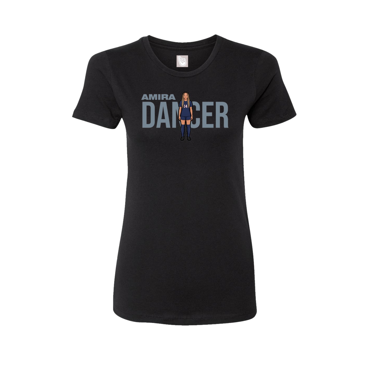 Fitted Women's Tee — Player Name in Black