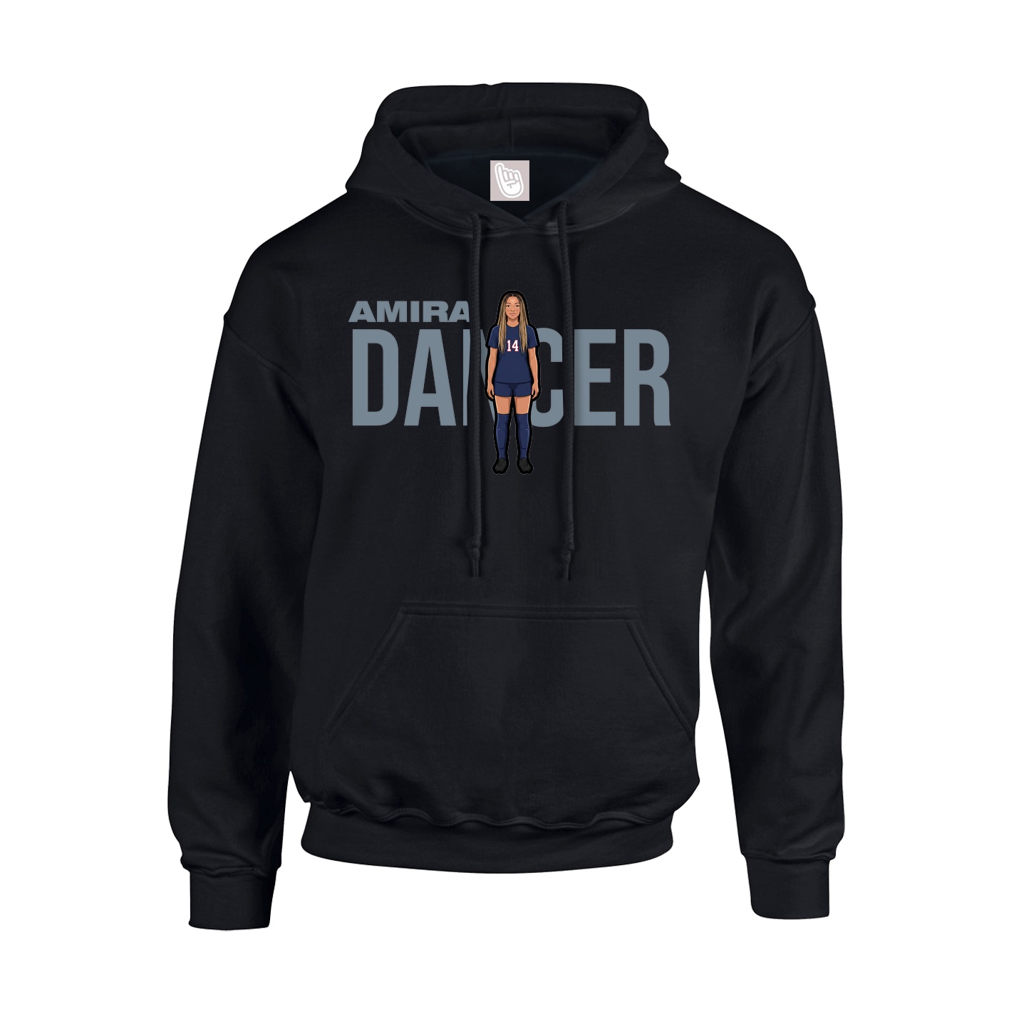 Youth Hoodie — Player Name in Black