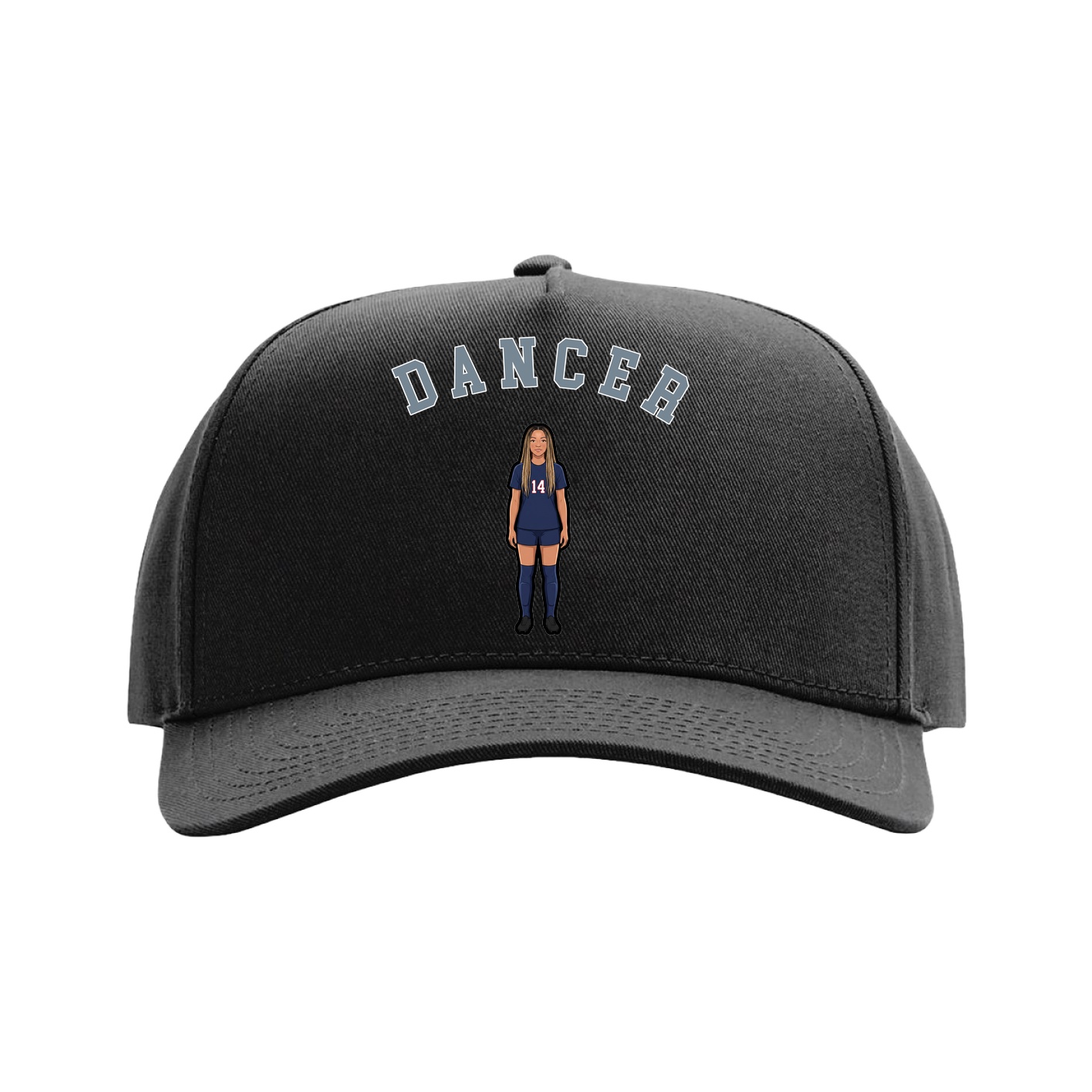 Full Fabric Five-Panel Champ Cap — Shirsey Arch in Black