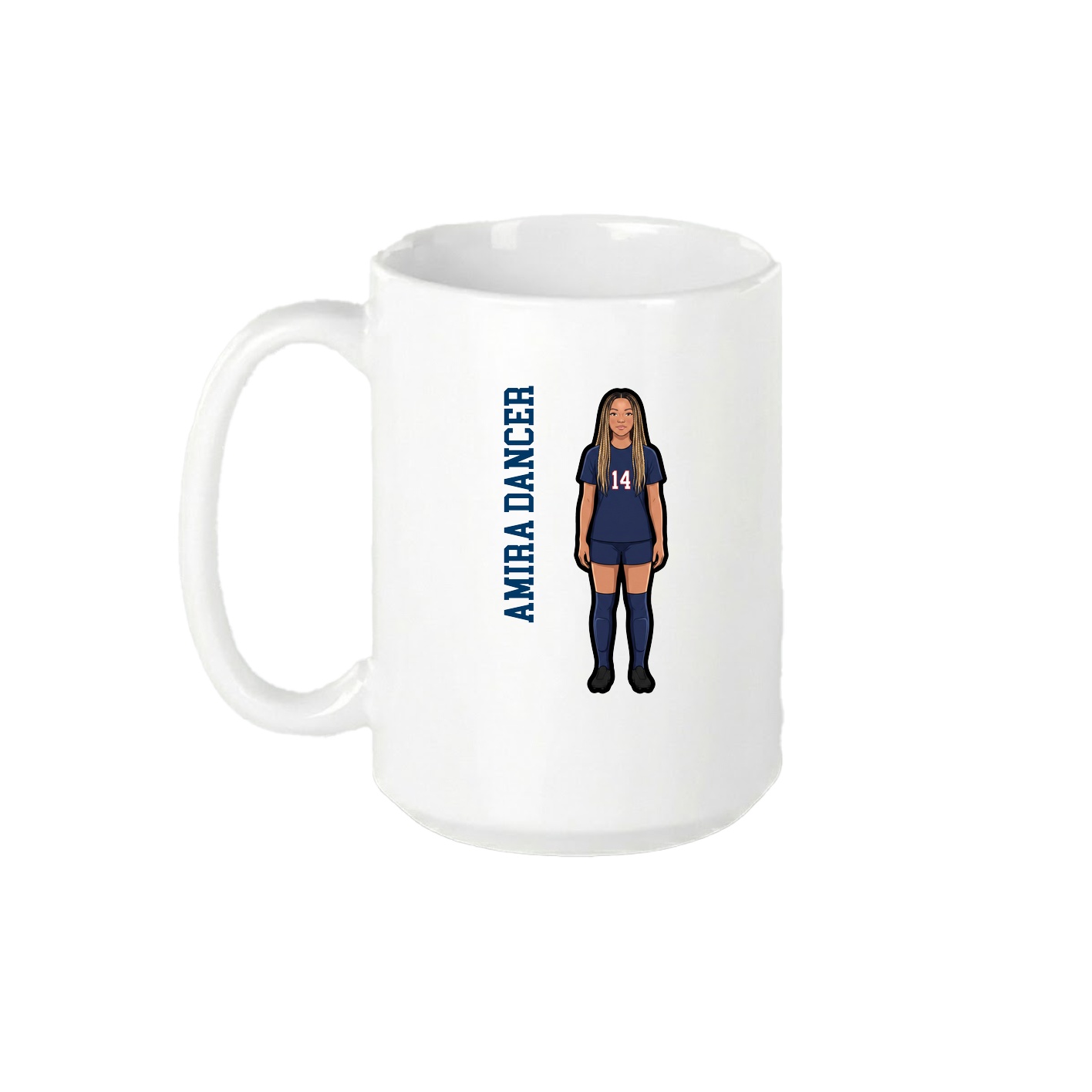 15oz Coffee Mug — Name Vertical in White