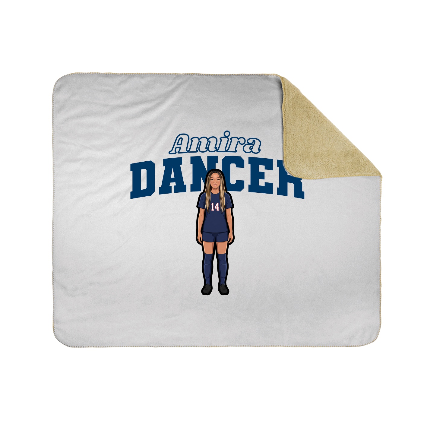 Throw Blanket — Name Arch in White