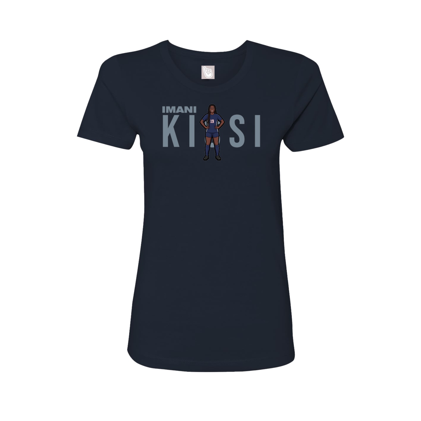 Fitted Women's Tee — Player Name in Navy