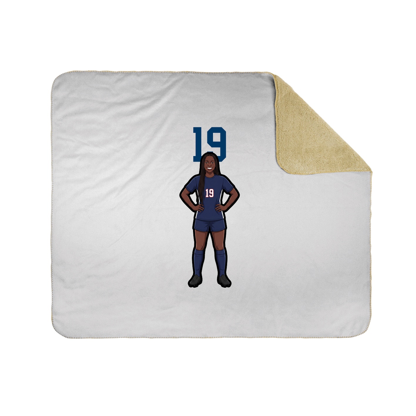 Throw Blanket — Number Top in White