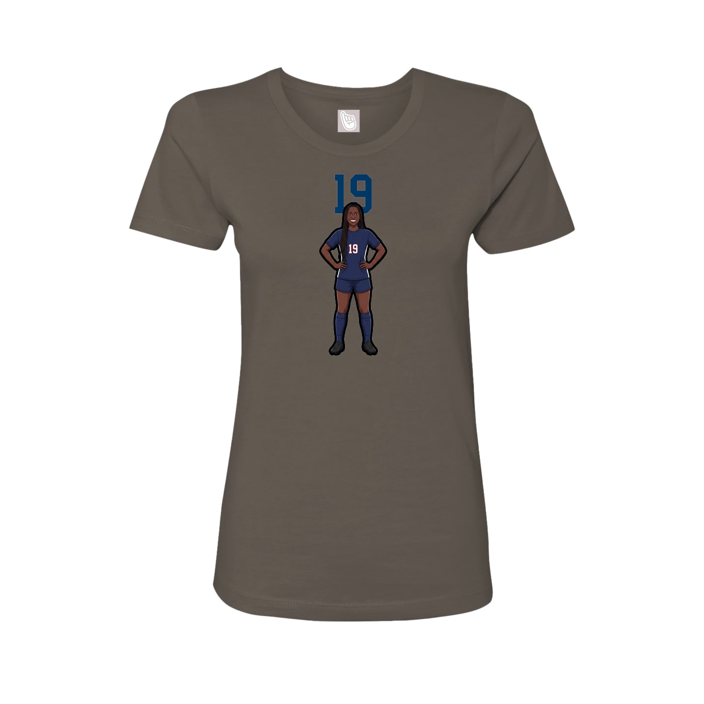 Fitted Women's Tee — Number Top in Grey