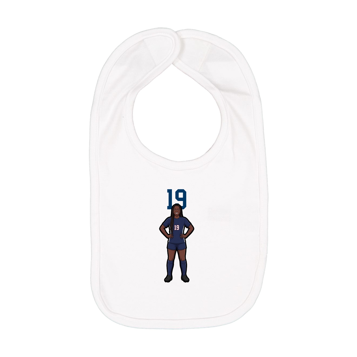 Infant Bib — Number Top in White